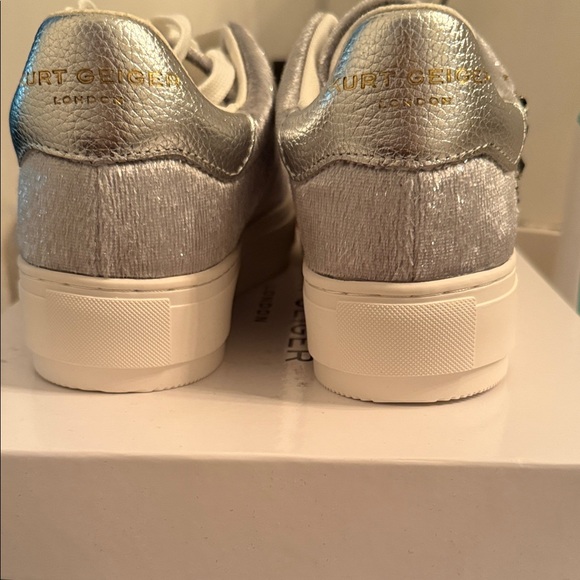 Kurt Geiger Women's Metallic Silver Sneakers - Picture 9 of 10
